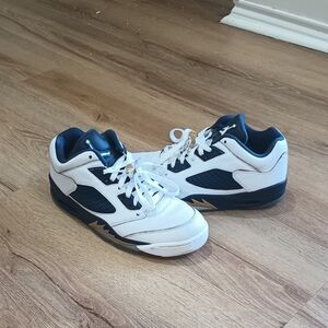 Jordan 5 Retro Low Dunk Men's White and Blue Sneakers